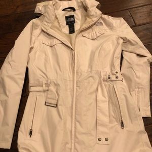 North Face raincoat women’s medium cream